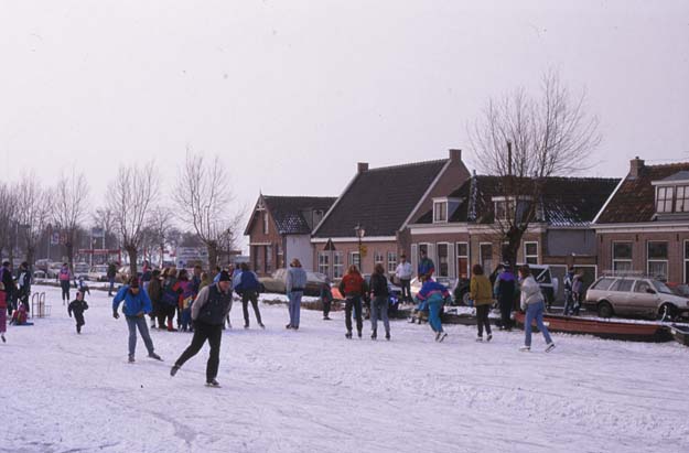 Schaatsen Schipluiden 1990/1991 - Schipluiden richting molen Korpershoek