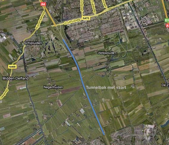 Google Maps montage van de 'A4 met vaart'