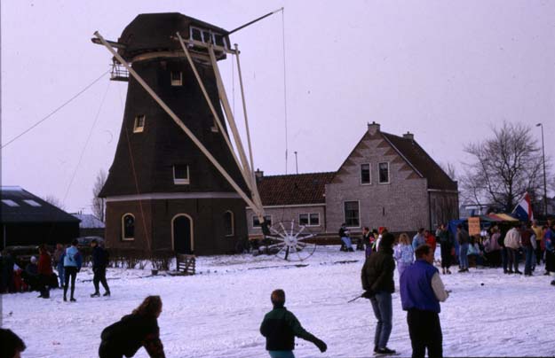 Schaatsen Schipluiden 1990/1991 - Molen Korpershoek